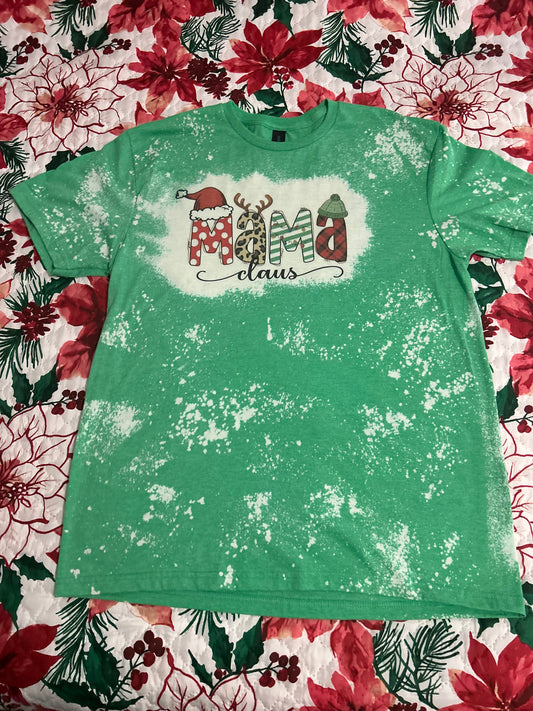 Bleached Short Sleeve "MAMA CLAUS" shirt