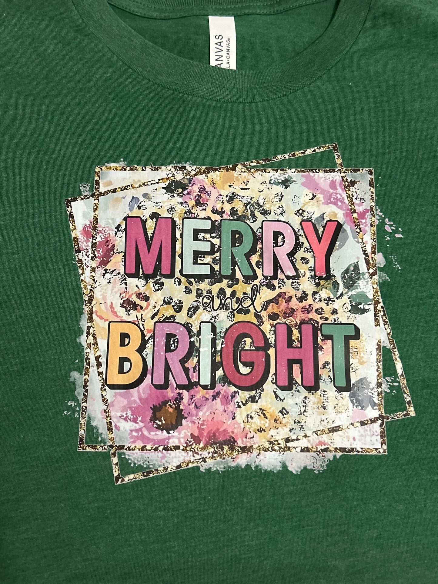 Short Sleeve "MERRY and BRIGHT" Christmas Shirt