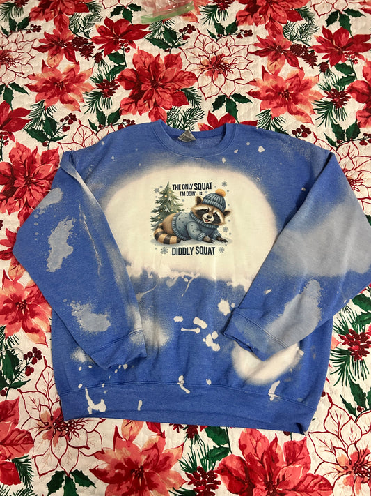 Bleached Long Sleeve Racoon Christmas Sweatshirt