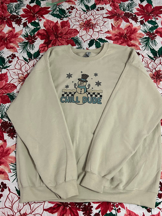 Long Sleeve "Chill Dude" Christmas Sweatshirt