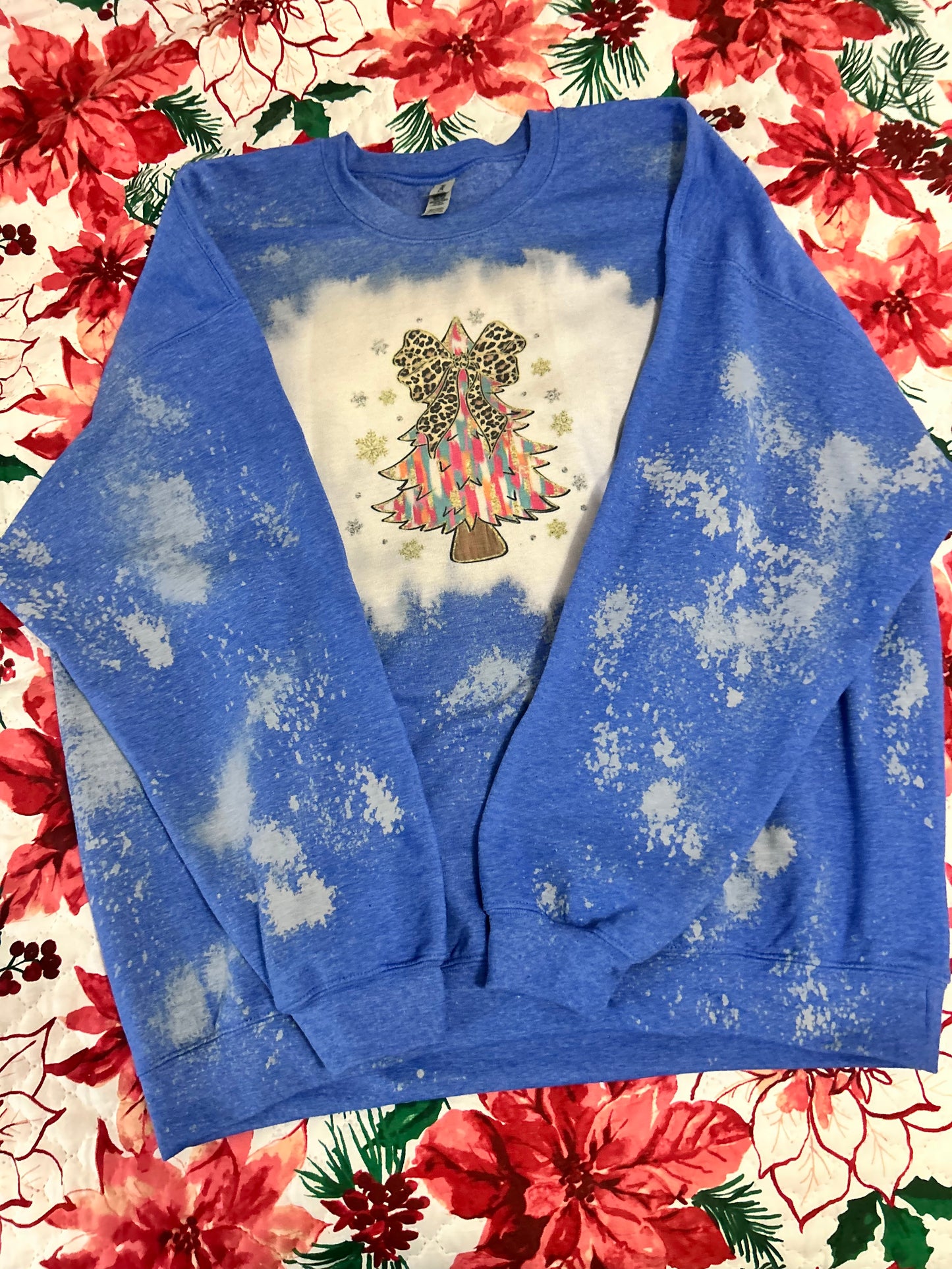 Bleached Long Sleeve Christmas Tree Sweatshirt