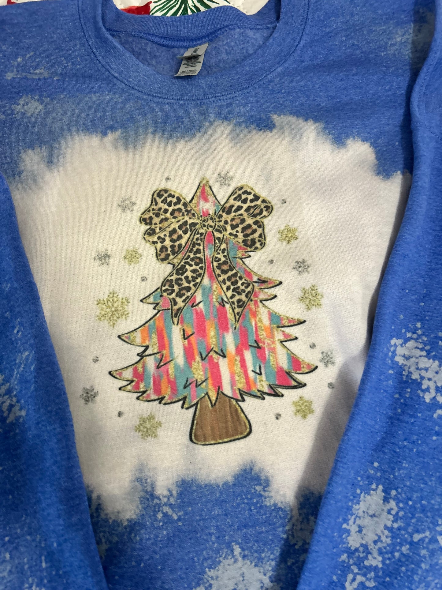 Bleached Long Sleeve Christmas Tree Sweatshirt