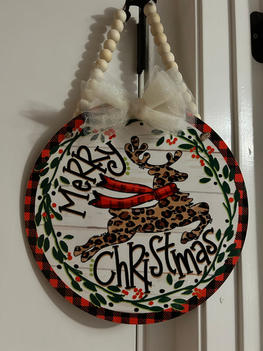 "Merry Christmas" 12" Round Sublimation Door Hanger