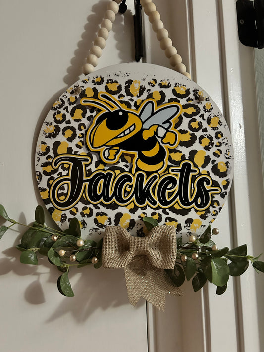 "Jackets" 12" Round Sublimation Door Hanger